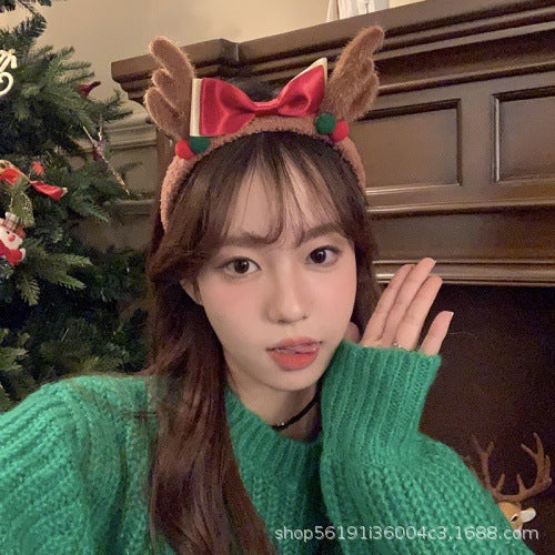 Wholesale Christmas Plush Bow Headband OLY-HD-XHX001